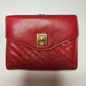 Celine Vintage Red Leather Wallet